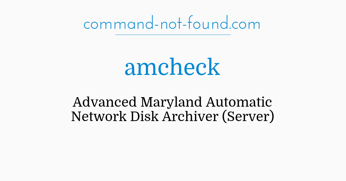 command-not-found.com – amcheck