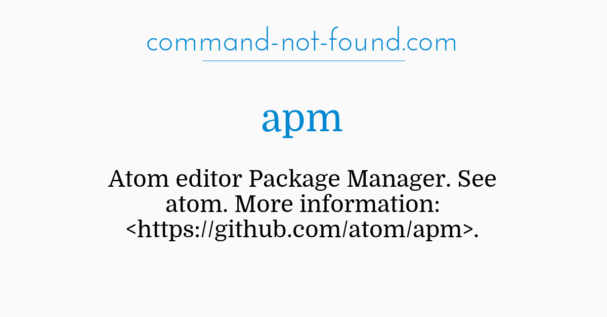 command not found apm