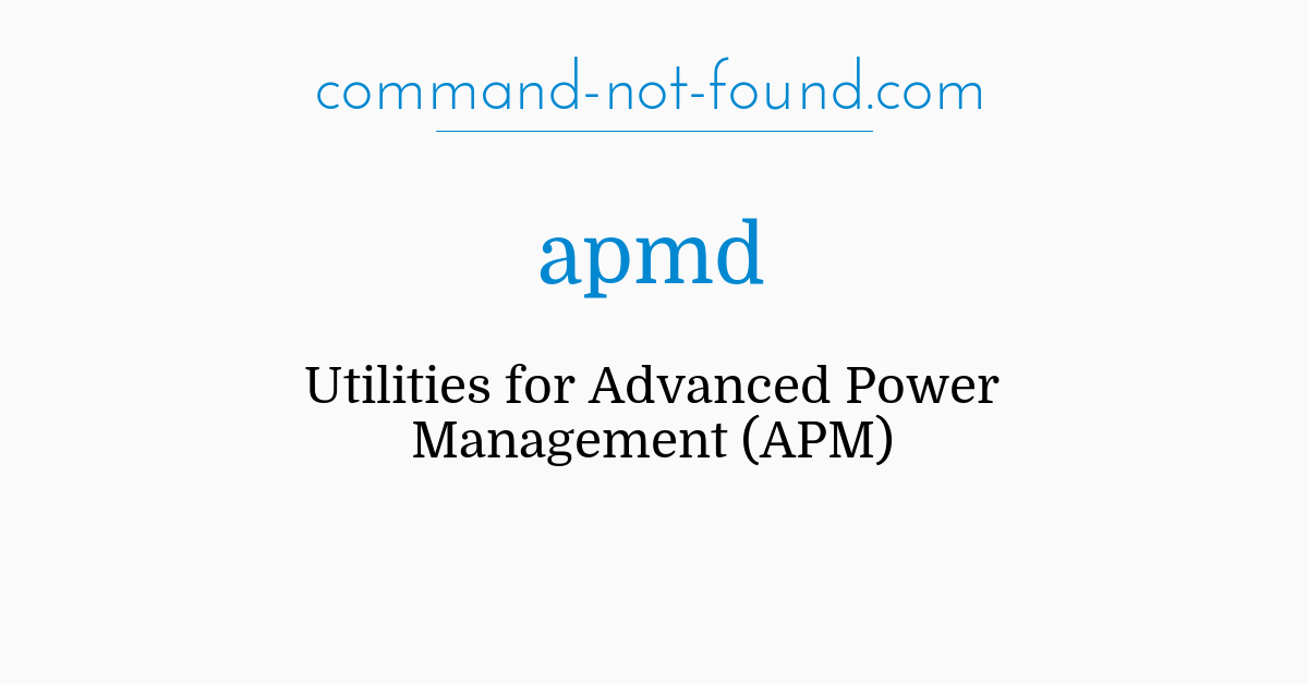 command not found apmd