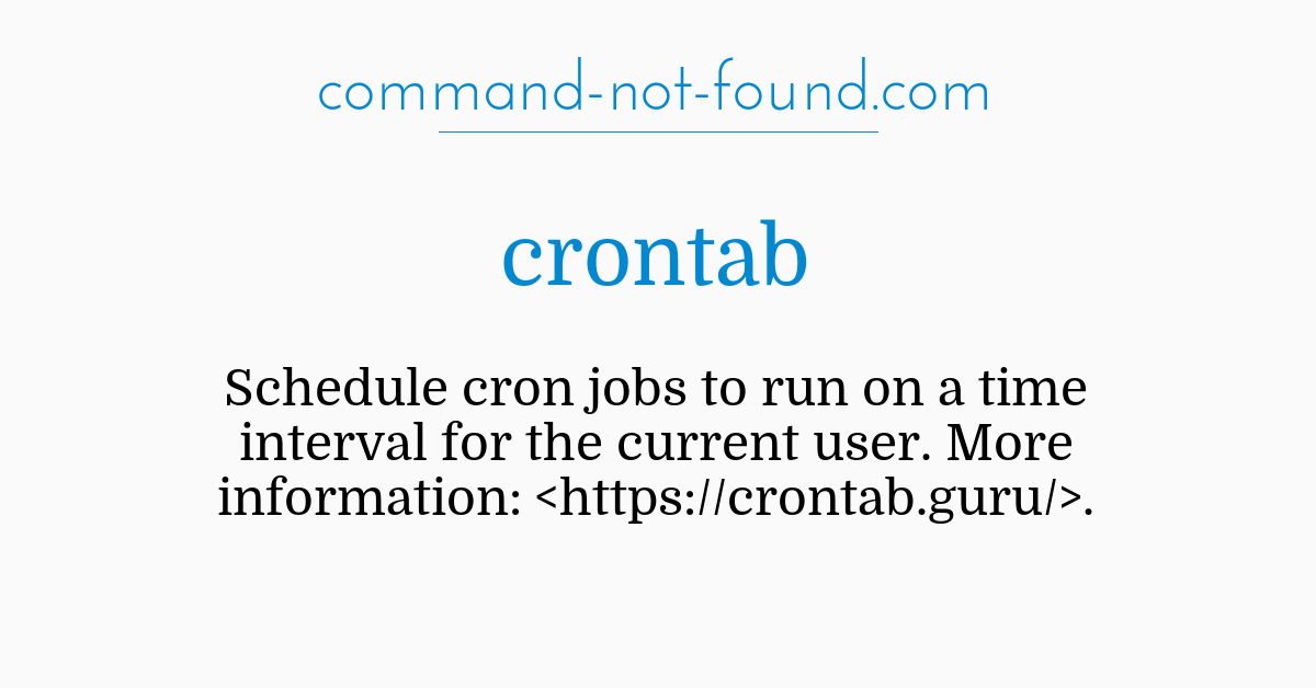 cron jobs command not found