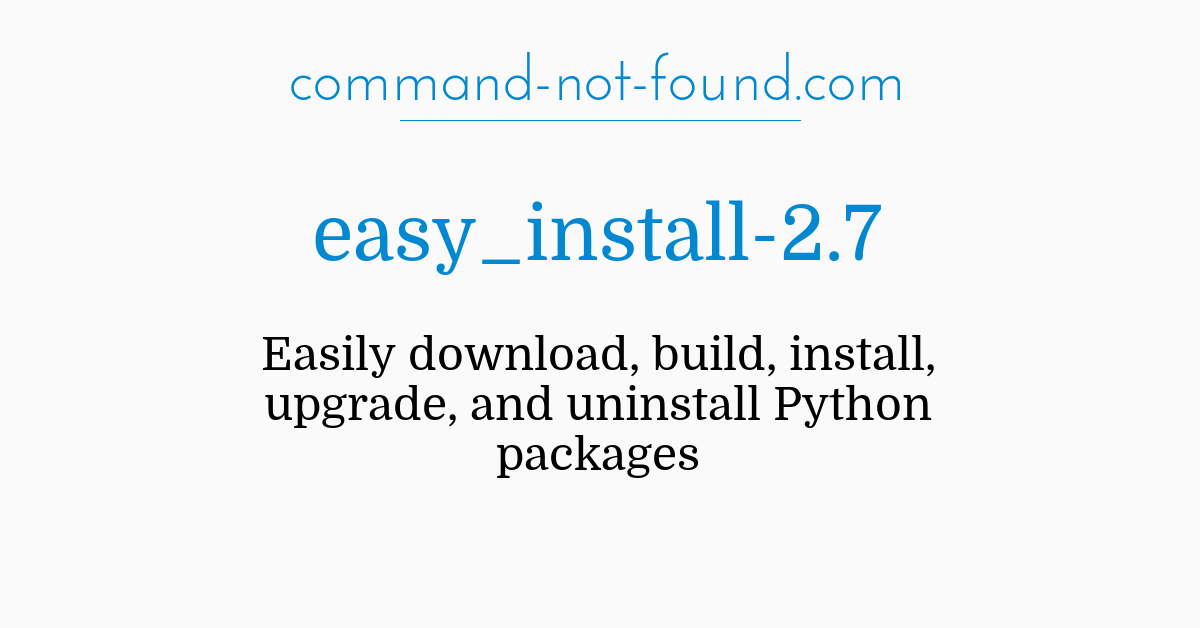 Easy_install Uninstall