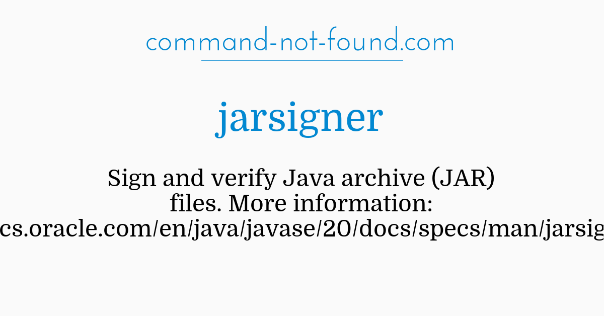 Command not supported. Jarsigner.