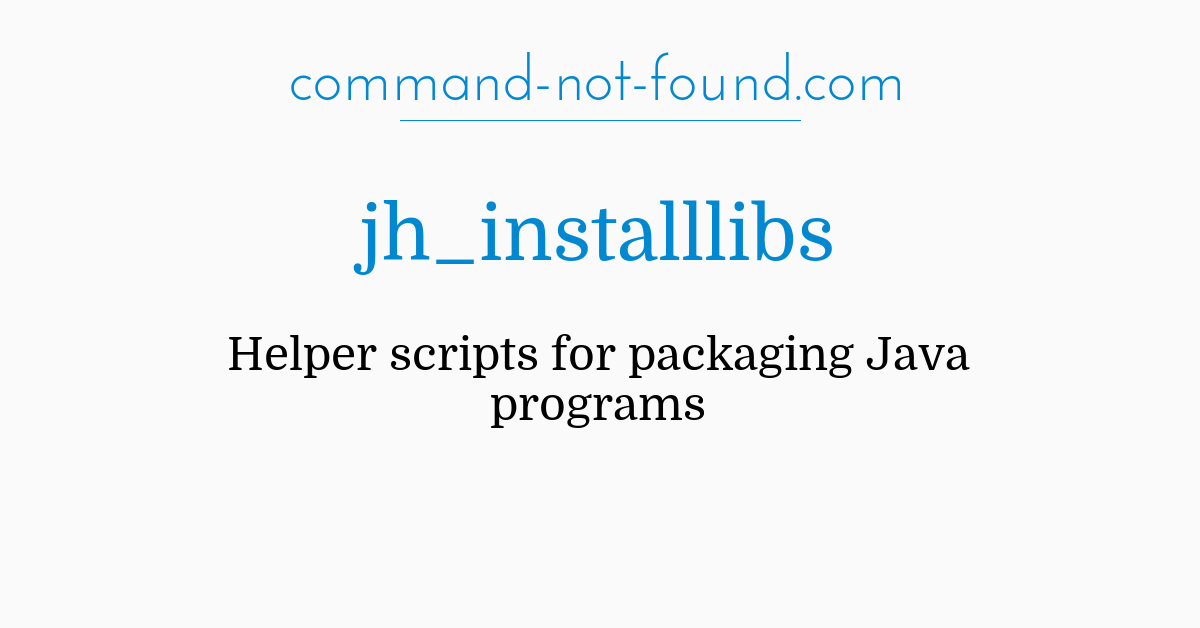 command-not-found.com – jh_installlibs