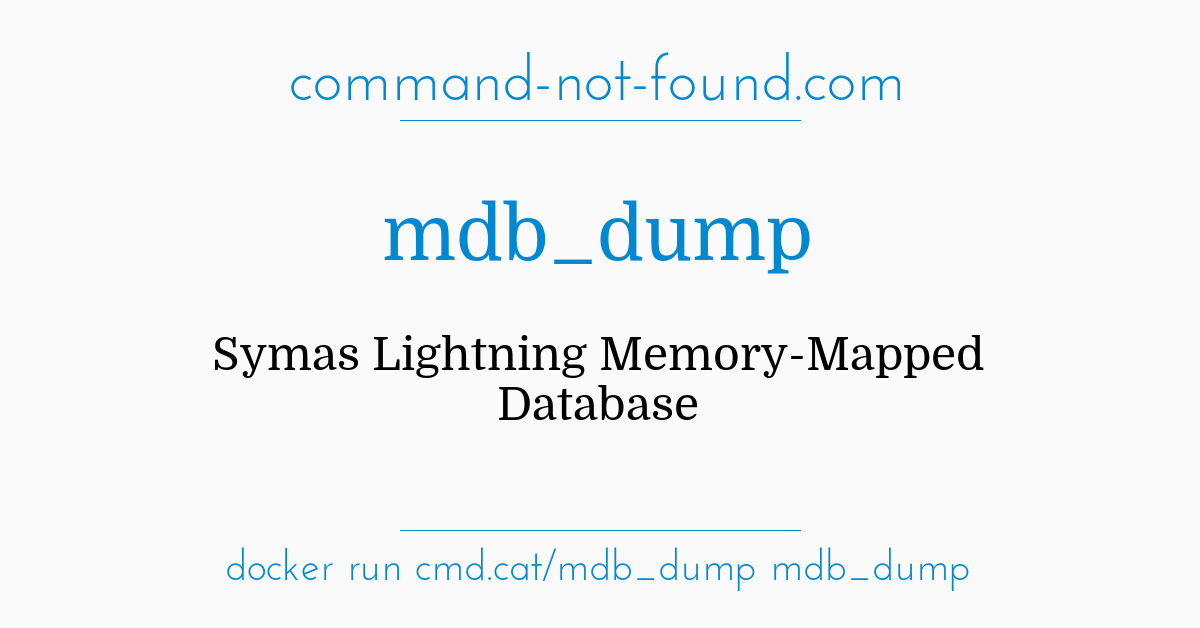  – mdb_dump