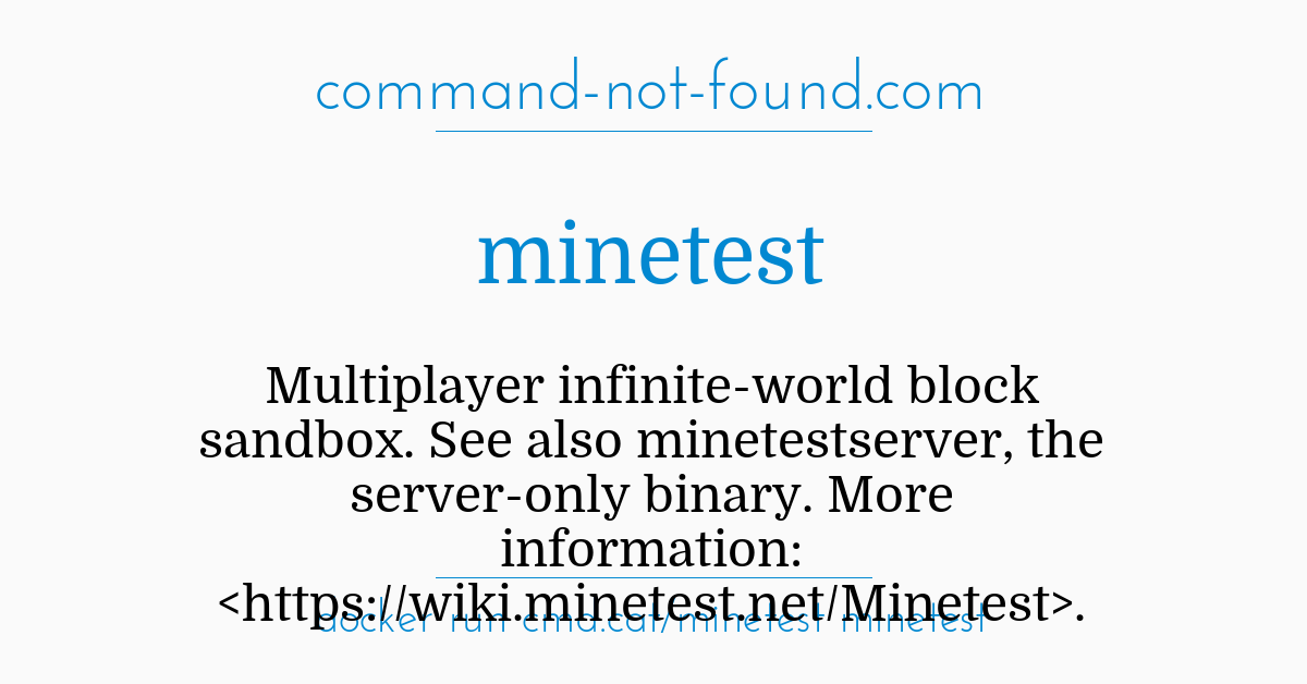 Command Not Found Com Minetest