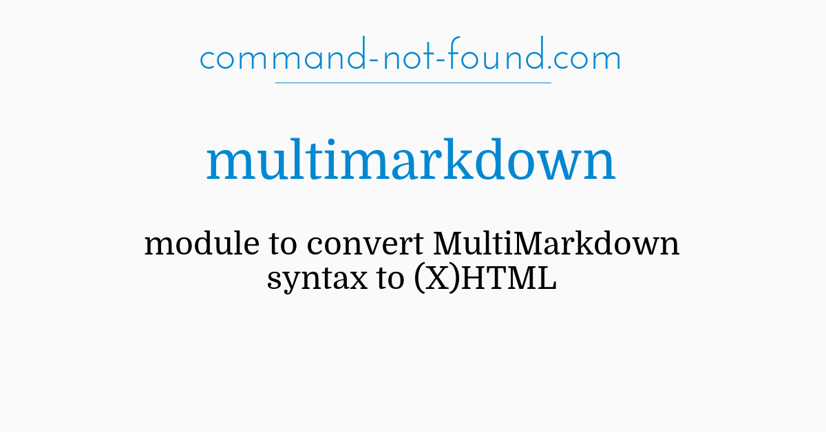 Multimarkdown Syntax