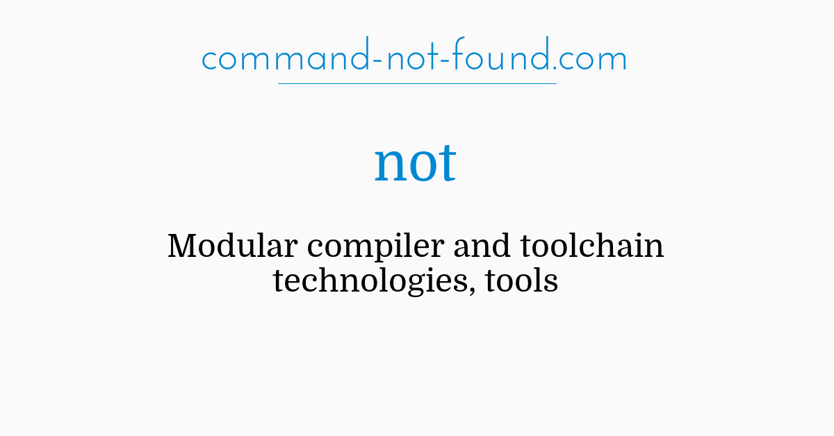 Command not found Not