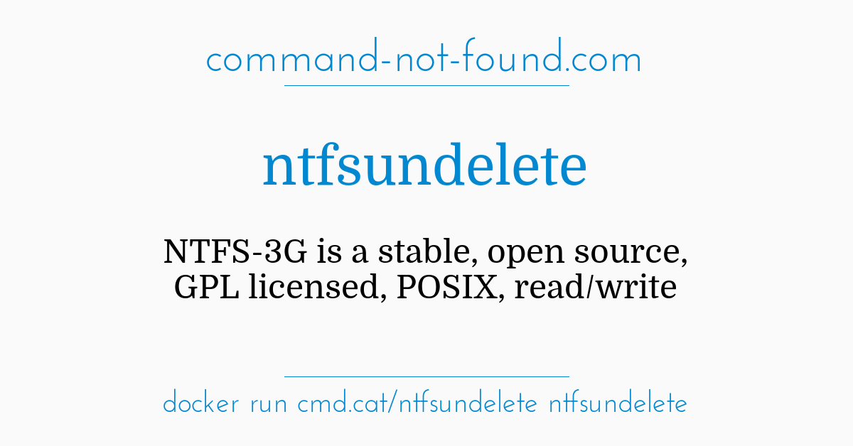 ntfs undelete open source