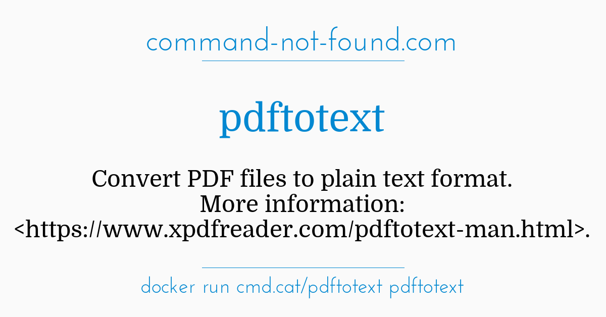 Command Not Found Com Pdftotext