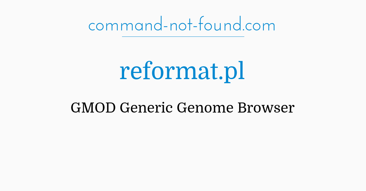 Command Not Found Com Reformat Pl