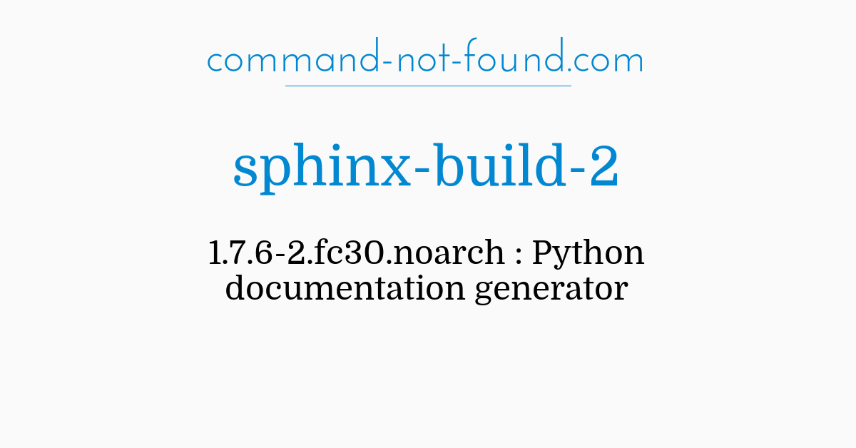 Command Not Found Com Sphinx Build 2