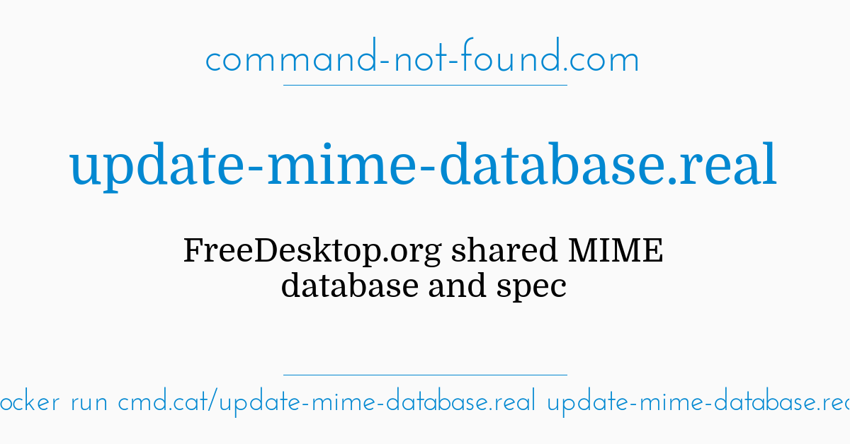 Command Not Found Com Update Mime Database Real