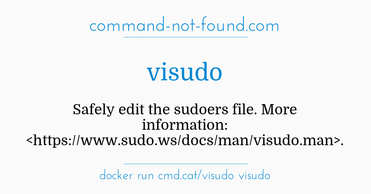 Command-Not-Found.Com – Visudo