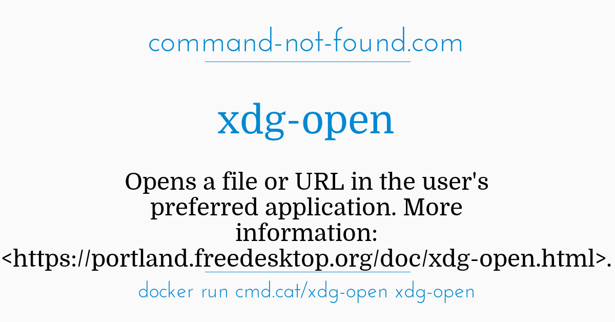 Command Not Found Com Xdg Open