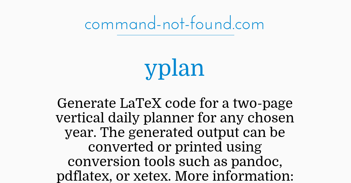 Command Not Found Com Yplan